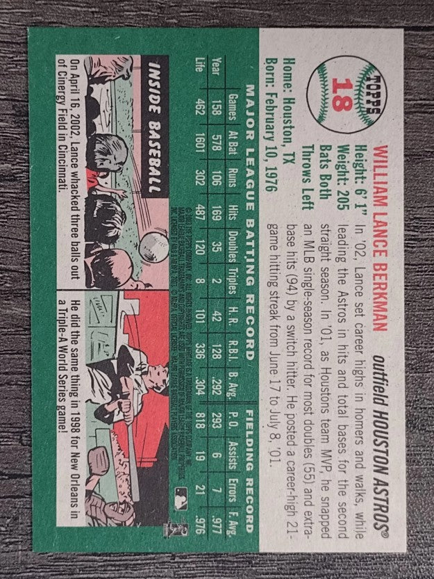 2003 Topps Heritage #18A Lance Berkman Blue