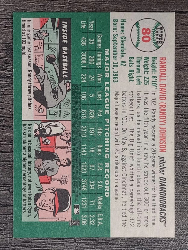 2003 Topps Heritage #80A Randy Johnson Green