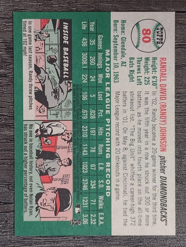 2003 Topps Heritage #80A Randy Johnson Green