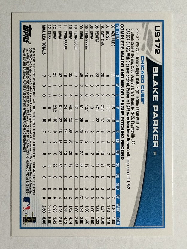 2013 Topps Update Emerald #US172 Blake Parker