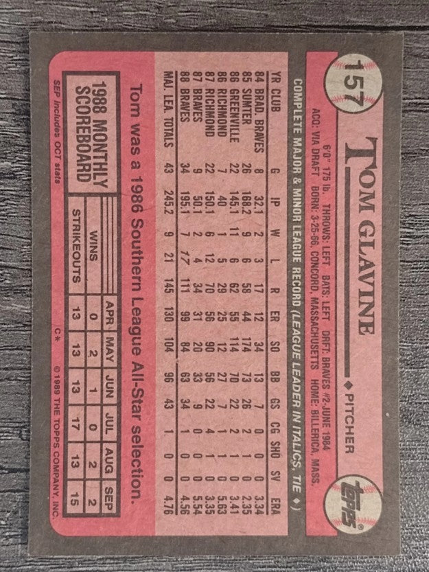 1989 Topps #157 Tom Glavine