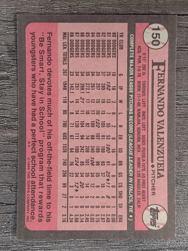 1989 Topps #150 Fernando Valenzuela