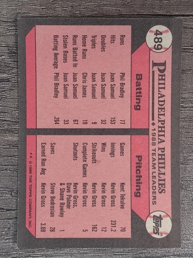 1989 Topps #489 Mike Schmidt TL