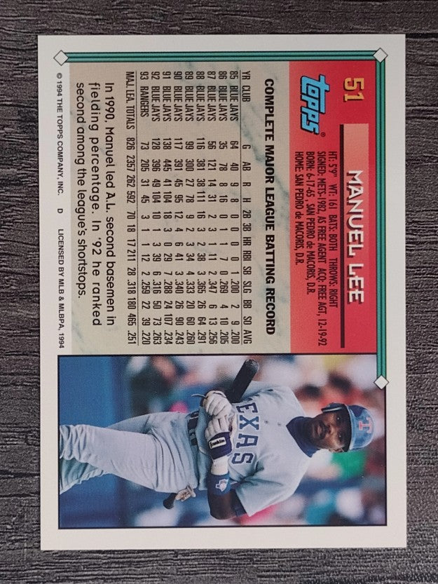 1994 Topps #51 Manuel Lee
