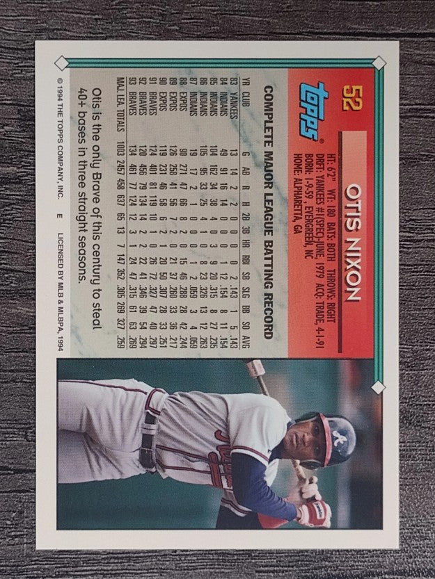 1994 Topps #52 Otis Nixon
