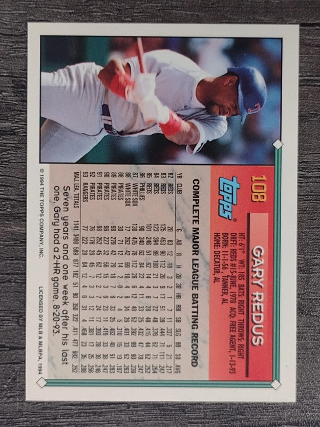 1994 Topps #108 Gary Redus
