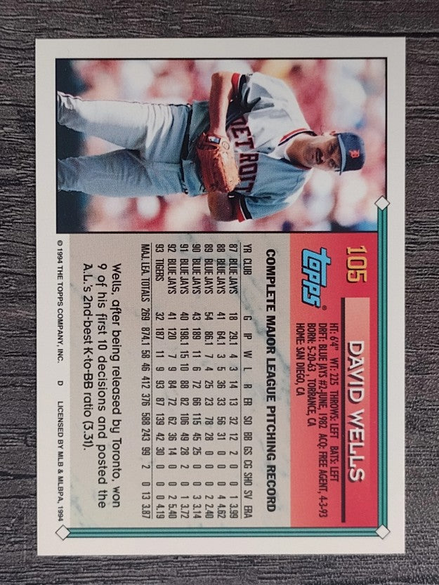 1994 Topps #105 David Wells