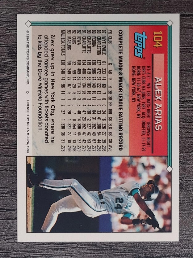 1994 Topps #104 Alex Arias
