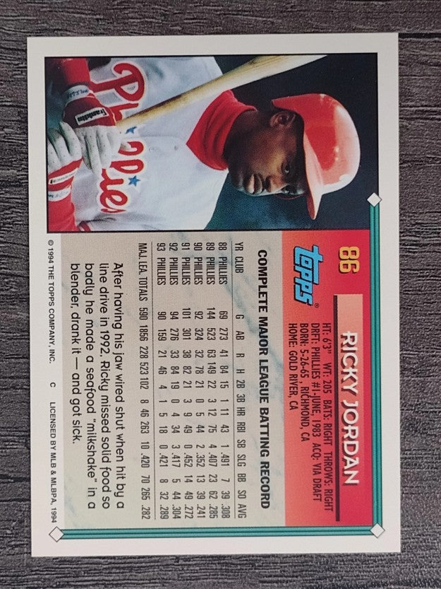 1994 Topps #86 Ricky Jordan