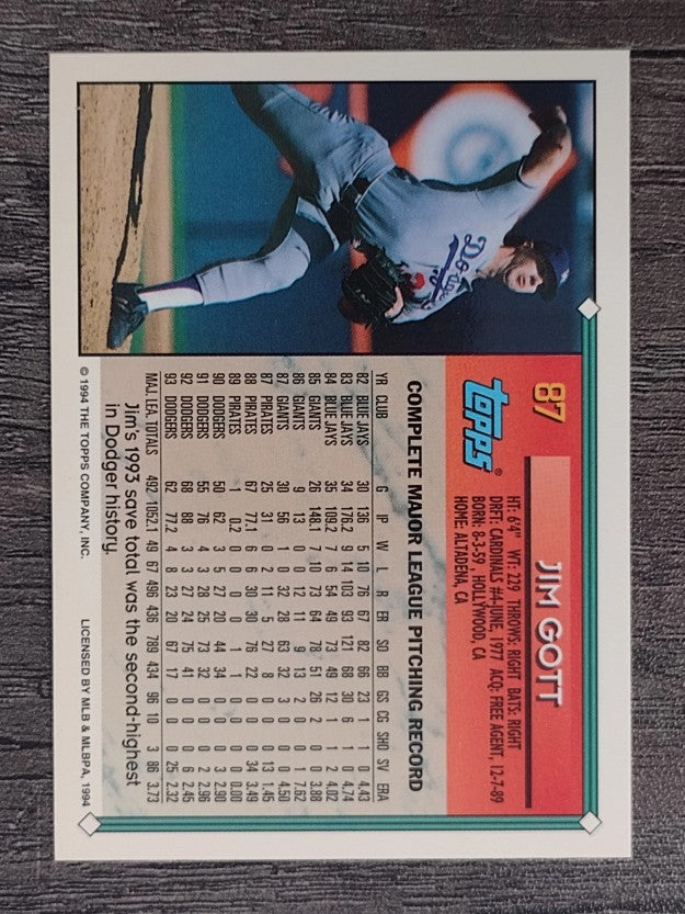 1994 Topps #87 Jim Gott