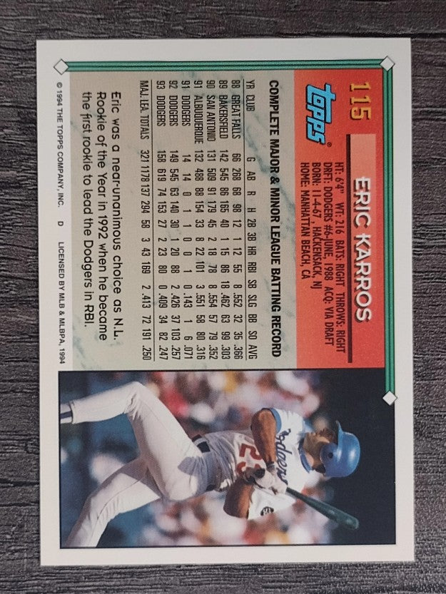 1994 Topps #115 Eric Karros