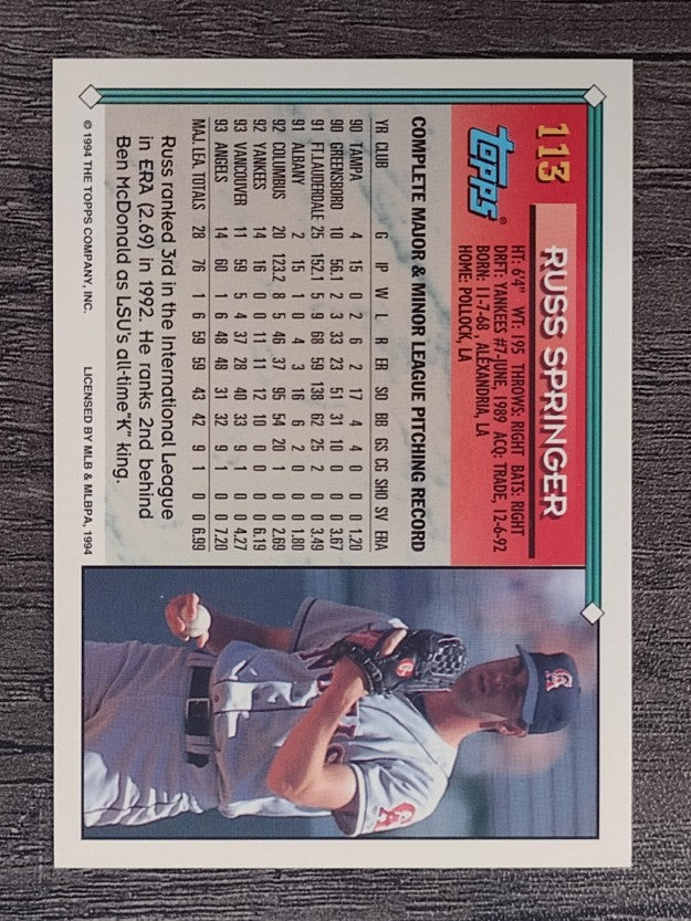 1994 Topps #113 Russ Springer