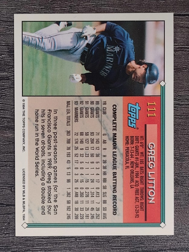 1994 Topps #111 Greg Litton