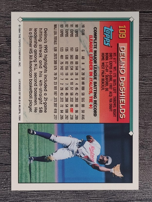 1994 Topps #109 Delino DeShields