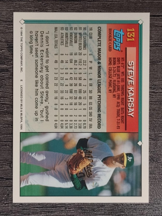 1994 Topps #131 Steve Karsay