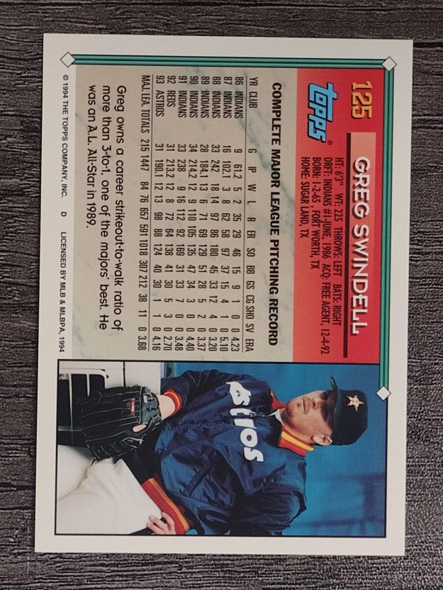 1994 Topps #125 Greg Swindell