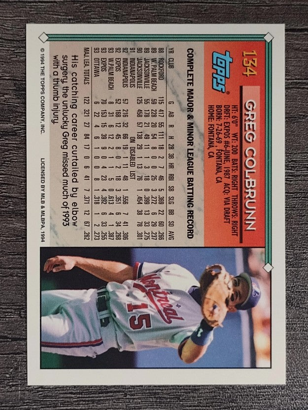 1994 Topps #134 Greg Colbrunn