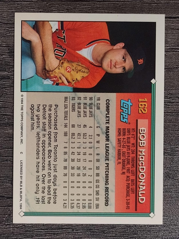 1994 Topps #162 Bob MacDonald