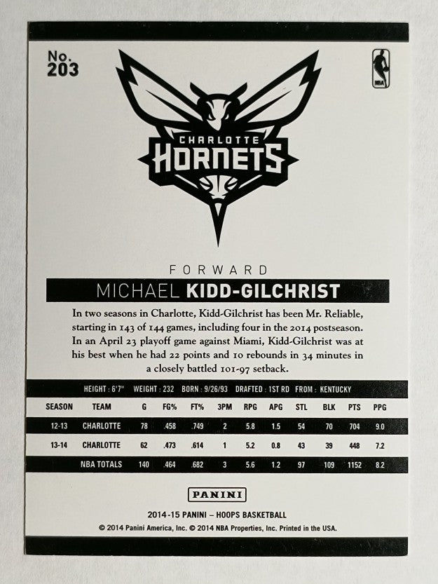 2014-15 Hoops Red #203 Michael Kidd-Gilchrist