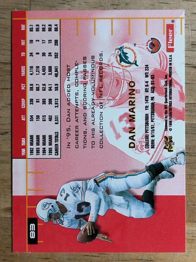 1996 Ultra #83 Dan Marino