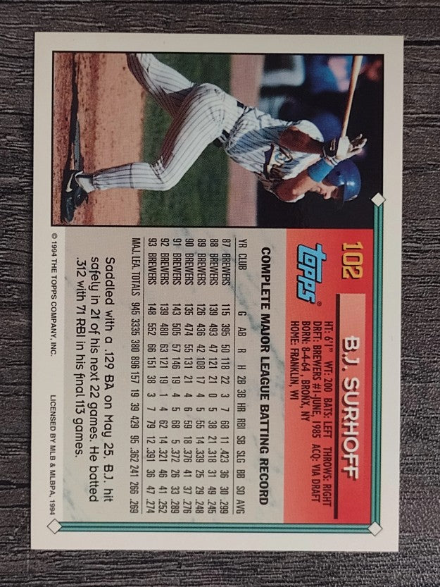 1994 Topps #102 B.J. Surhoff