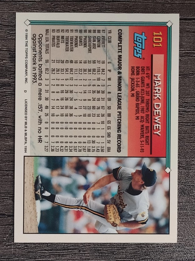 1994 Topps #101 Mark Dewey