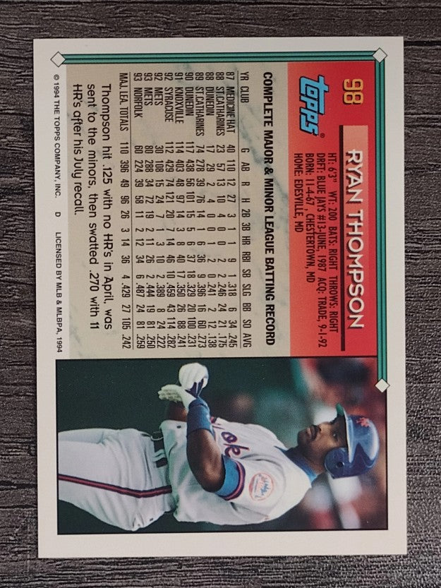 1994 Topps #98 Ryan Thompson