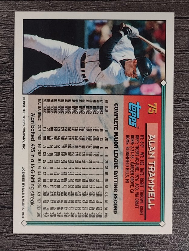 1994 Topps #75 Alan Trammell