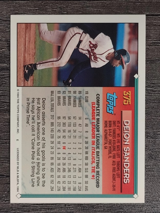 1994 Topps #375 Deion Sanders