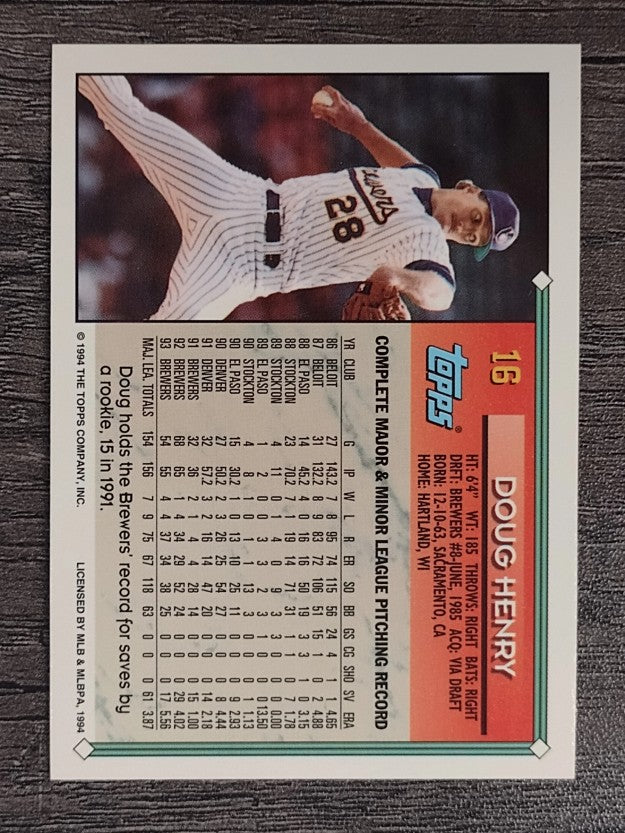 1994 Topps #16 Doug Henry