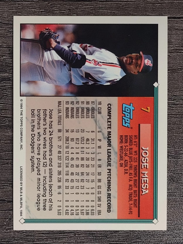1994 Topps #7 Jose Mesa