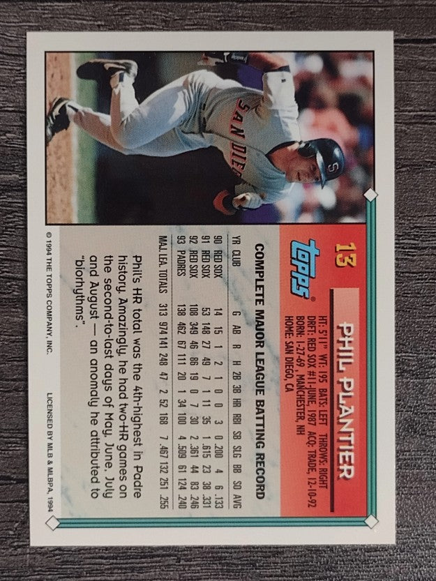 1994 Topps #13 Phil Plantier