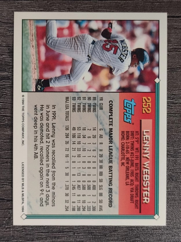 1994 Topps #252 Lenny Webster