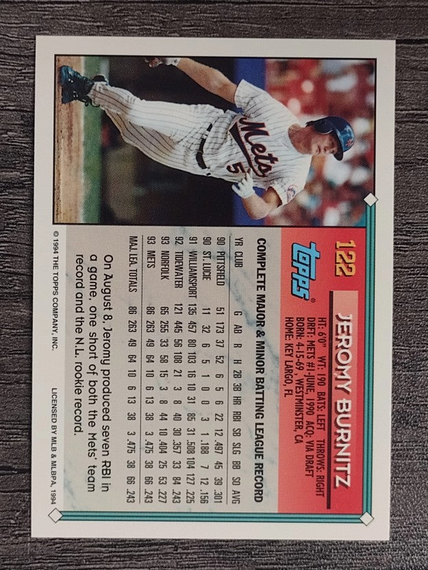 1994 Topps #122 Jeromy Burnitz