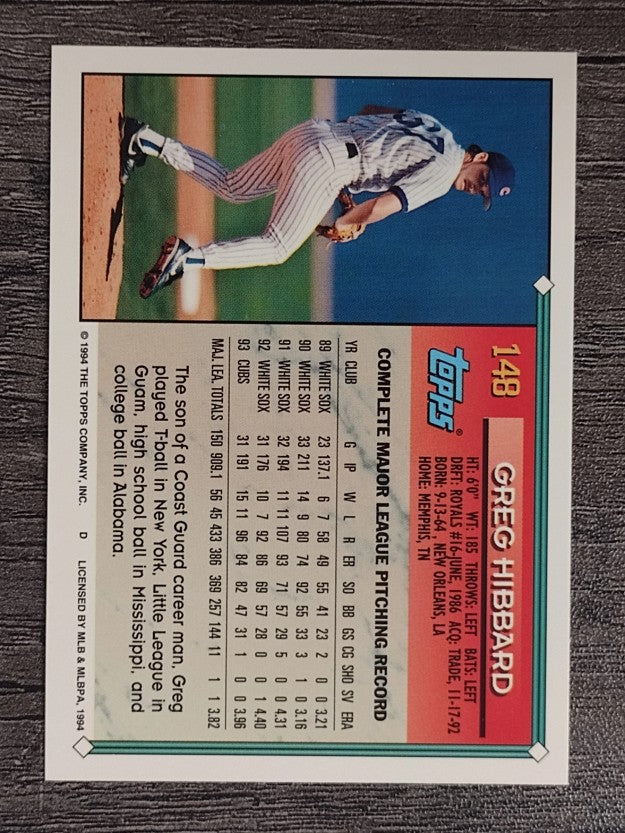 1994 Topps #148 Greg Hibbard
