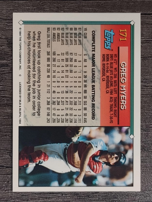1994 Topps #171 Greg Myers