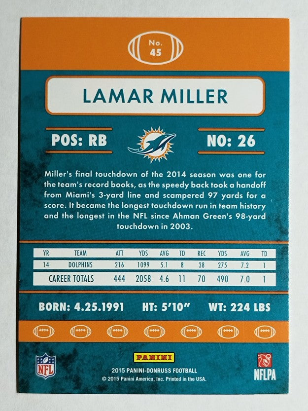 2015 Donruss Press Proofs Blue #45 Lamar Miller