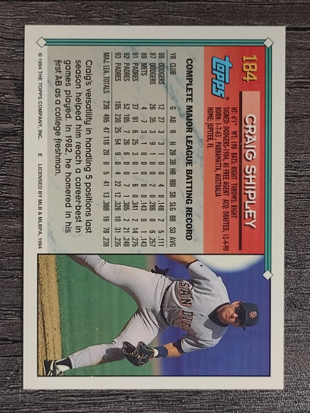 1994 Topps #184 Craig Shipley