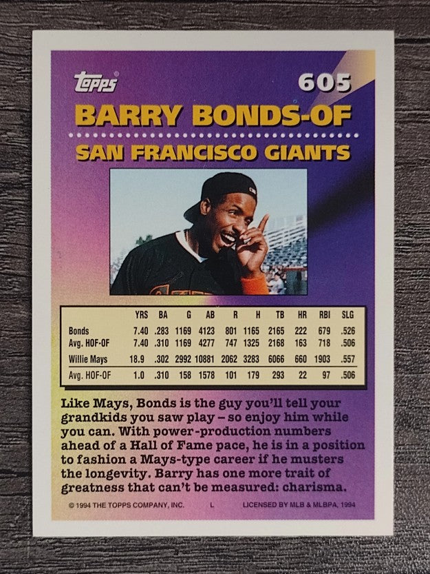1994 Topps #605 Barry Bonds MOG