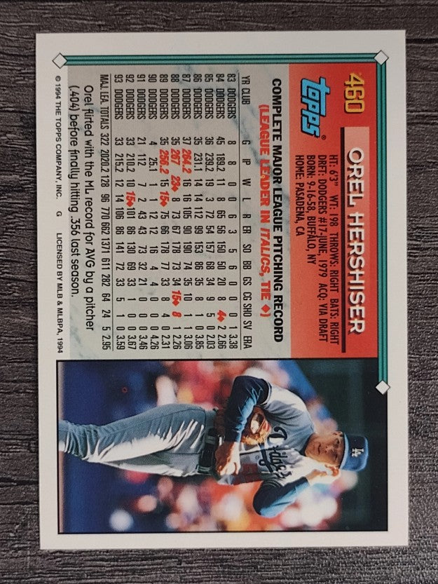 1994 Topps #460 Orel Hershiser