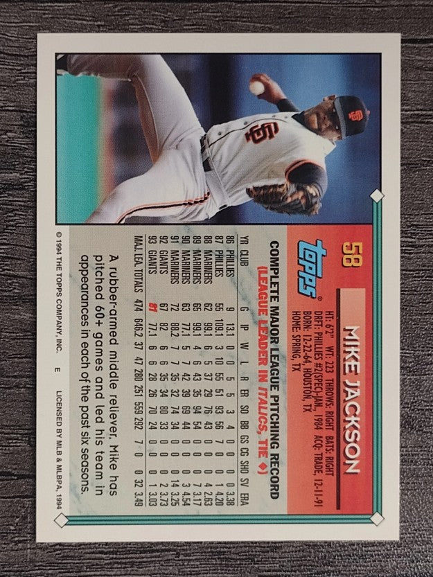 1994 Topps #58 Mike Jackson