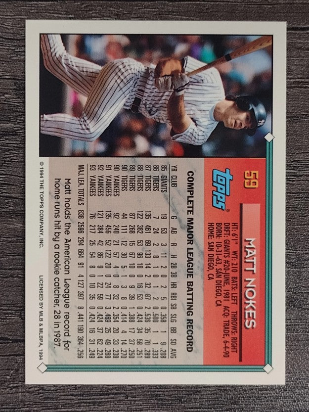 1994 Topps #59 Matt Nokes