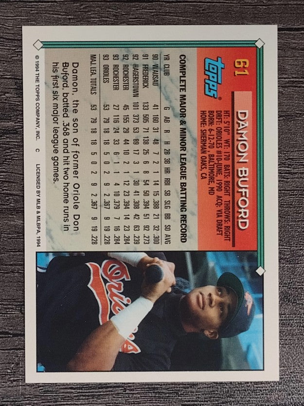 1994 Topps #61 Damon Buford