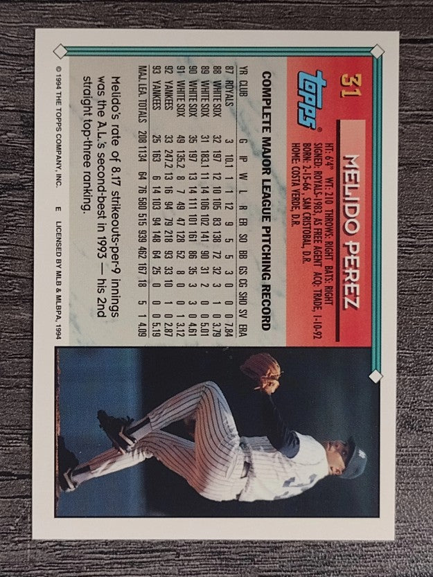 1994 Topps #31 Melido Perez