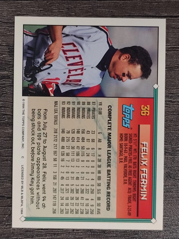 1994 Topps #36 Felix Fermin