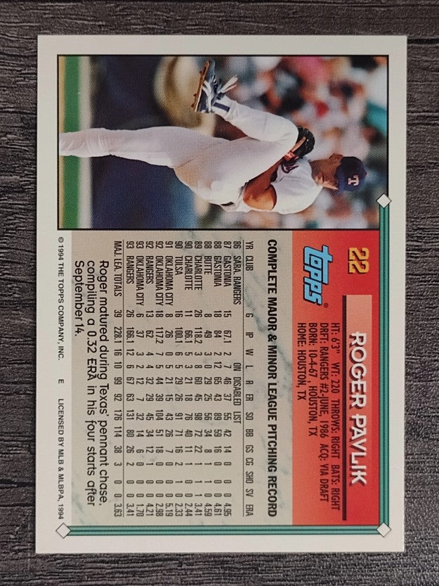 1994 Topps #22 Roger Pavlik