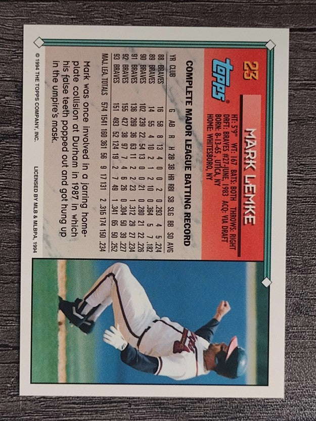 1994 Topps #23 Mark Lemke