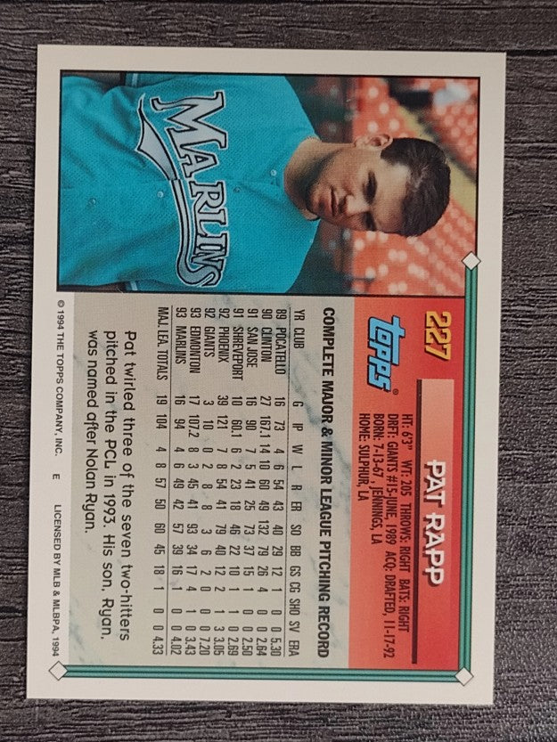 1994 Topps #227 Pat Rapp
