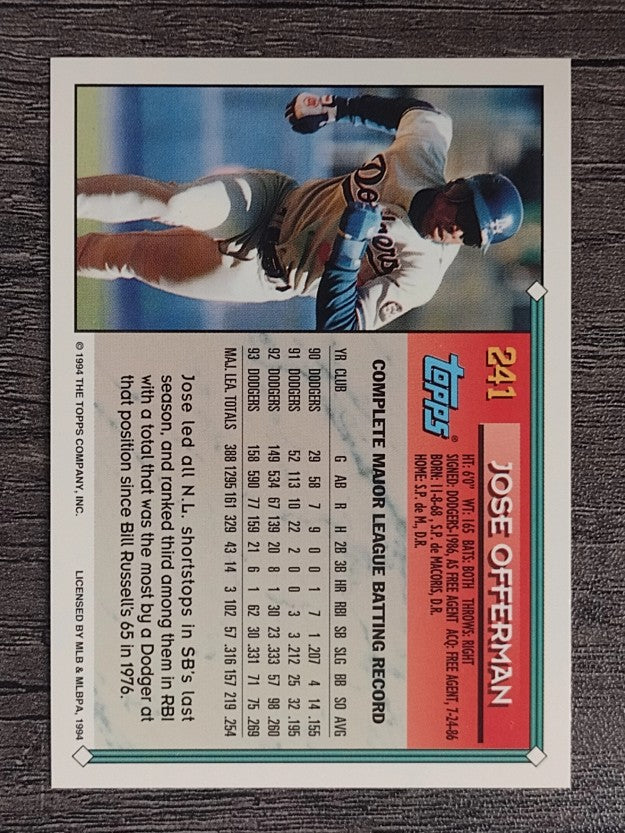 1994 Topps #241 Jose Offerman
