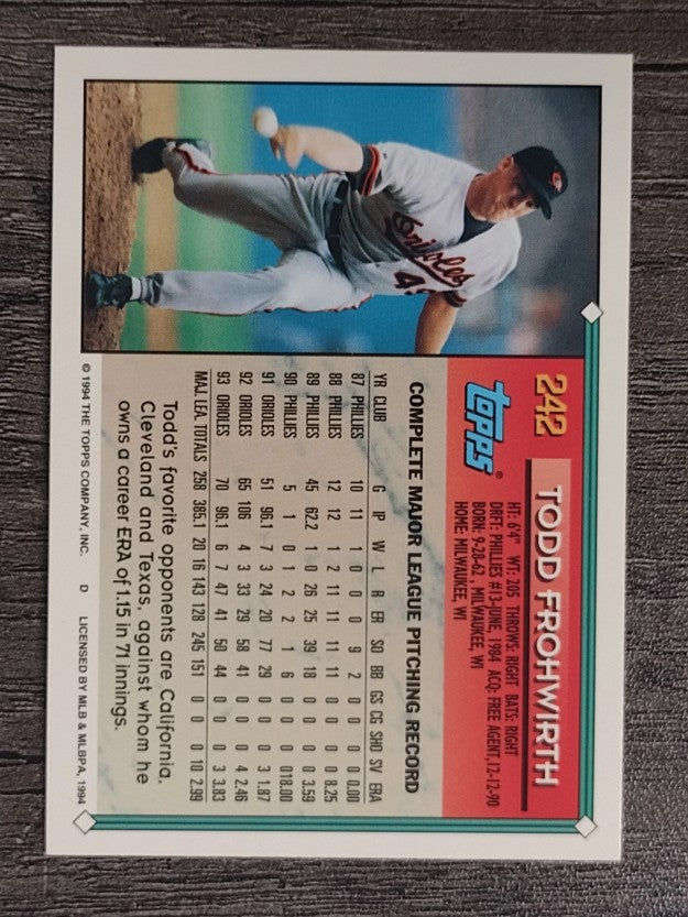 1994 Topps #242 Todd Frohwirth